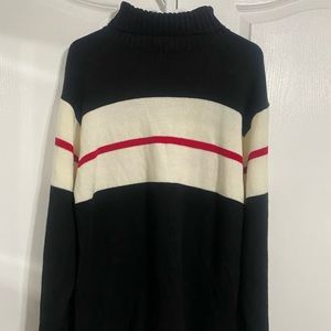 Black and white with a little red lining men sweater (LG)